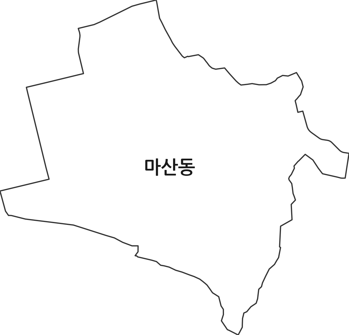경기도 김포시 마산동 행정동 행정구역 경계 지도