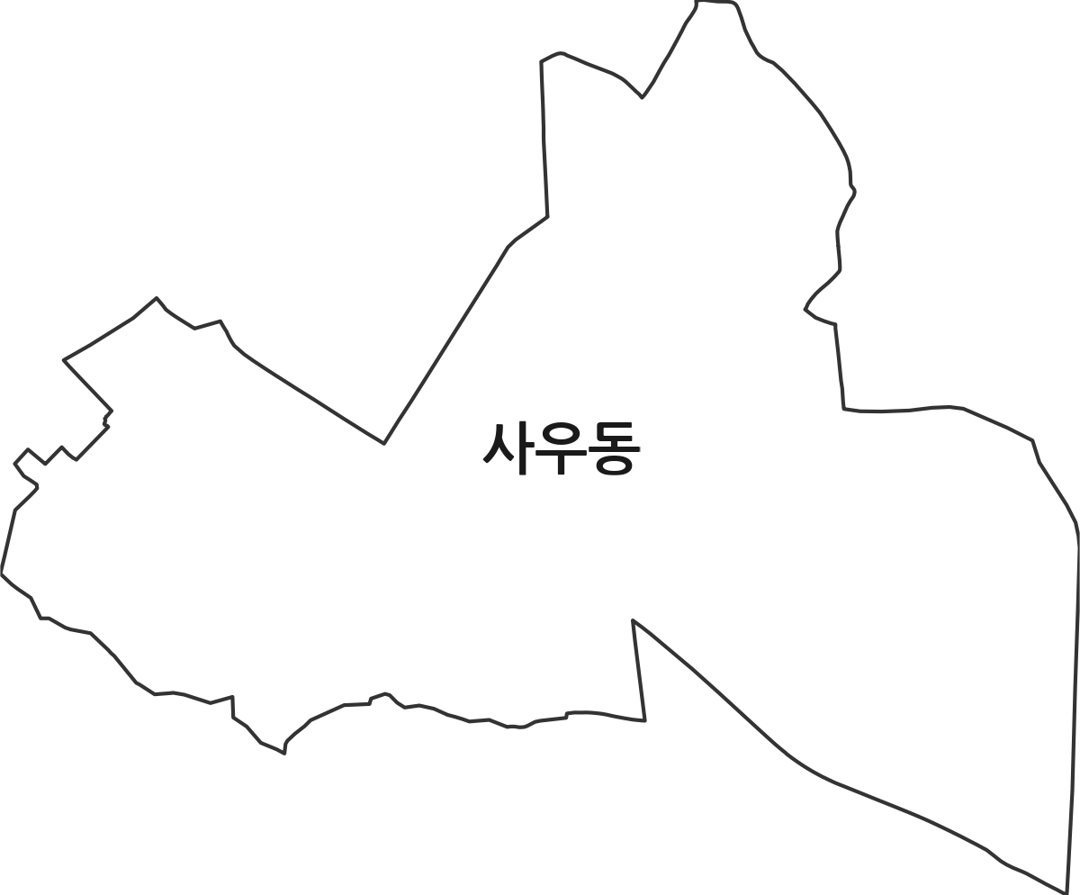 경기도 김포시 사우동 행정동 행정구역 경계 지도