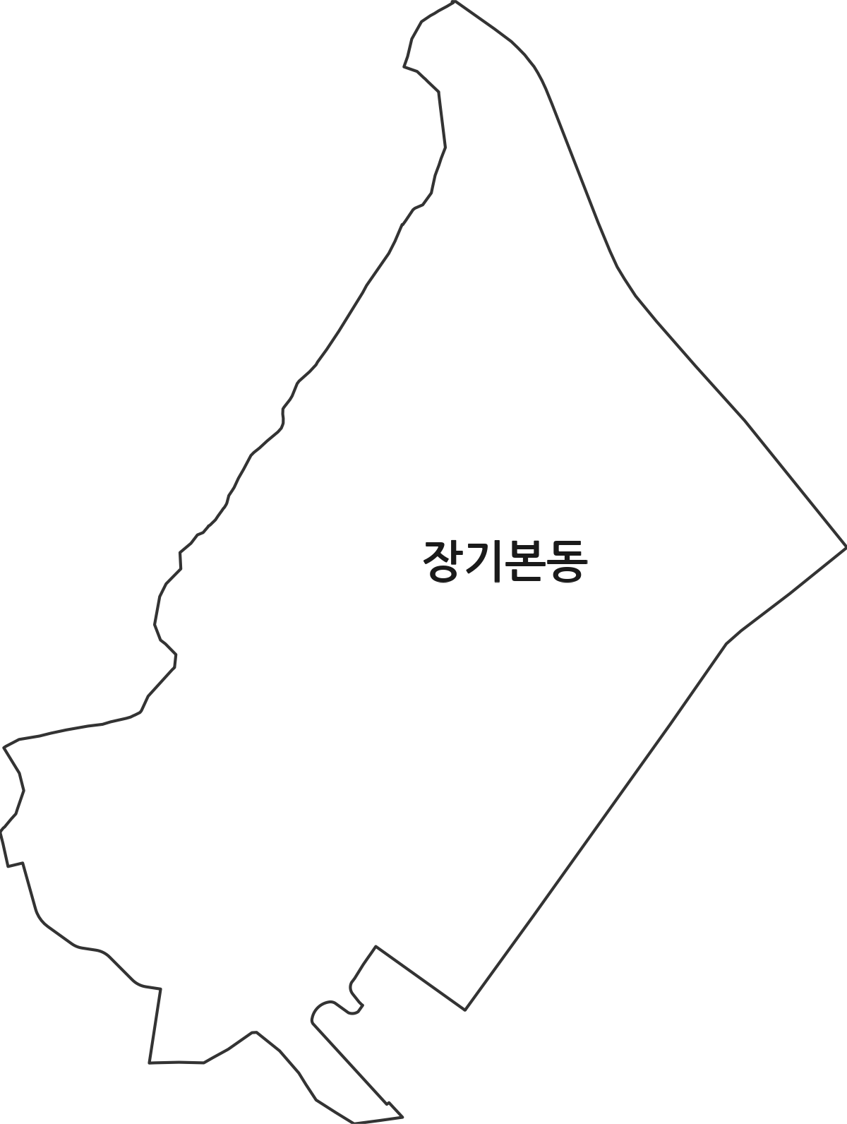 경기도 김포시 장기본동 행정동 행정구역 경계 지도