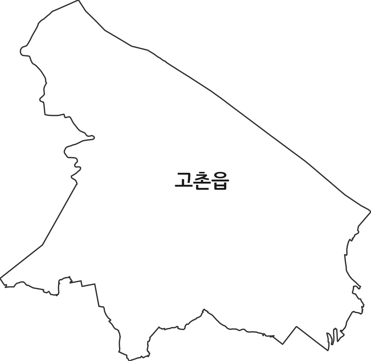 경기도 김포시 고촌읍 법정동 행정구역 경계 지도