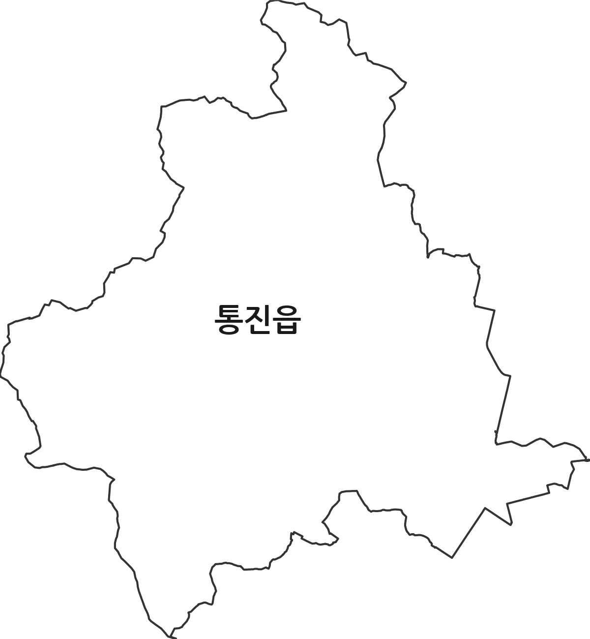경기도 김포시 통진읍 법정동 행정구역 경계 지도
