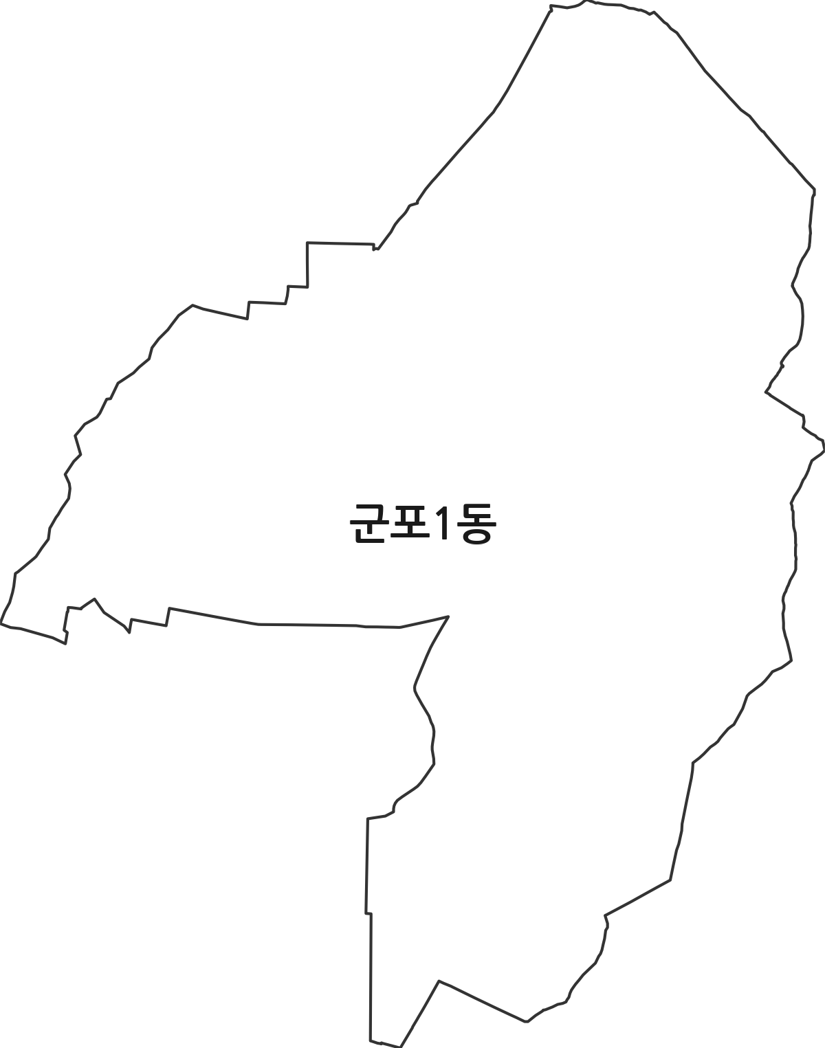 경기도 군포시 군포1동 행정동 행정구역 경계 지도