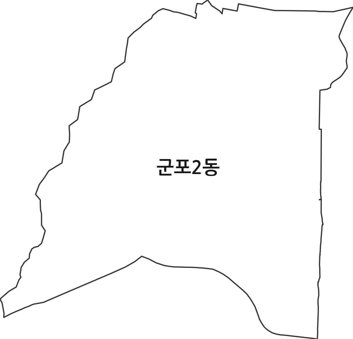 경기도 군포시 군포2동 행정동 행정구역 경계 지도