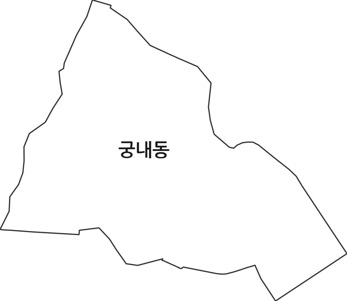 경기도 군포시 궁내동 행정동 행정구역 경계 지도
