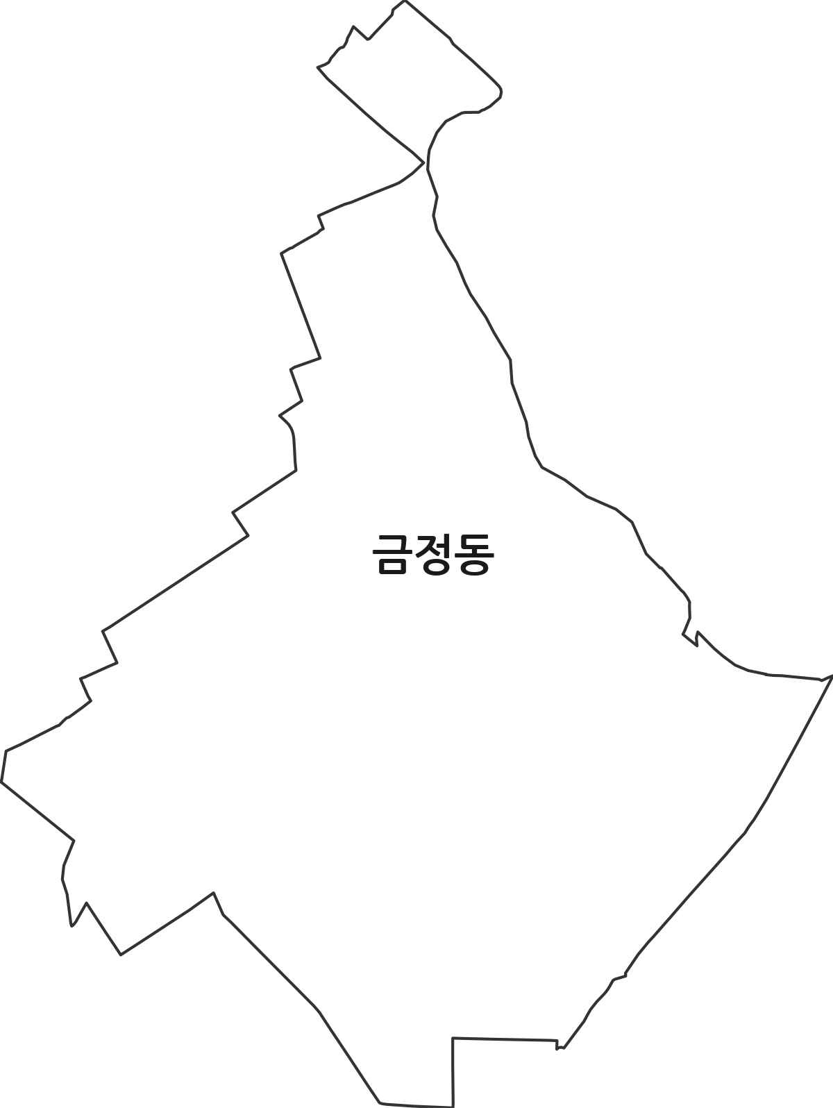 경기도 군포시 금정동 행정동 행정구역 경계 지도