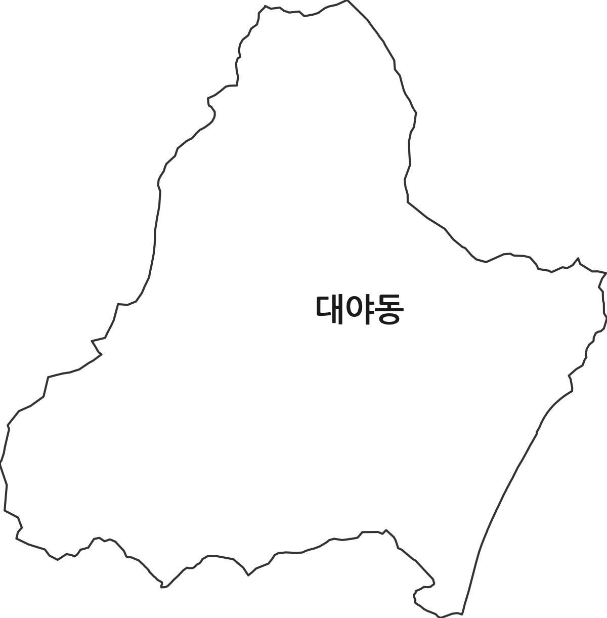 경기도 군포시 대야동 행정동 행정구역 경계 지도