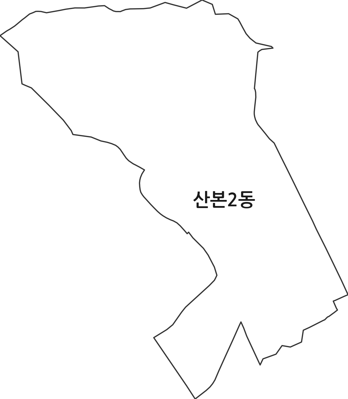 경기도 군포시 산본2동 행정동 행정구역 경계 지도
