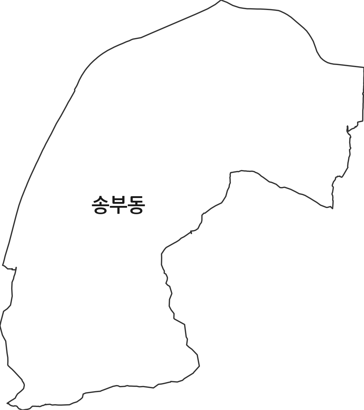 경기도 군포시 송부동 행정동 행정구역 경계 지도