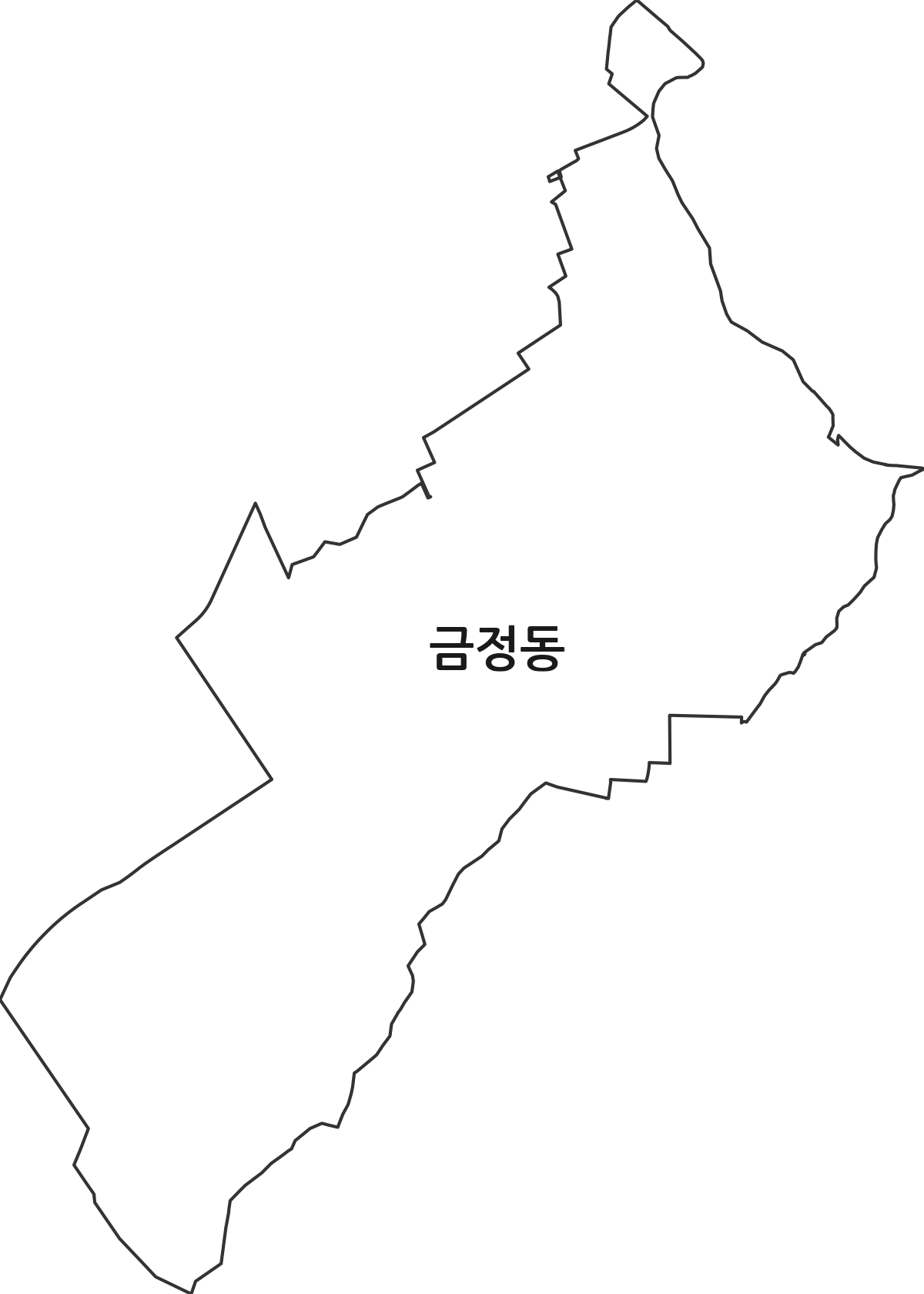경기도 군포시 금정동 법정동 행정구역 경계 지도