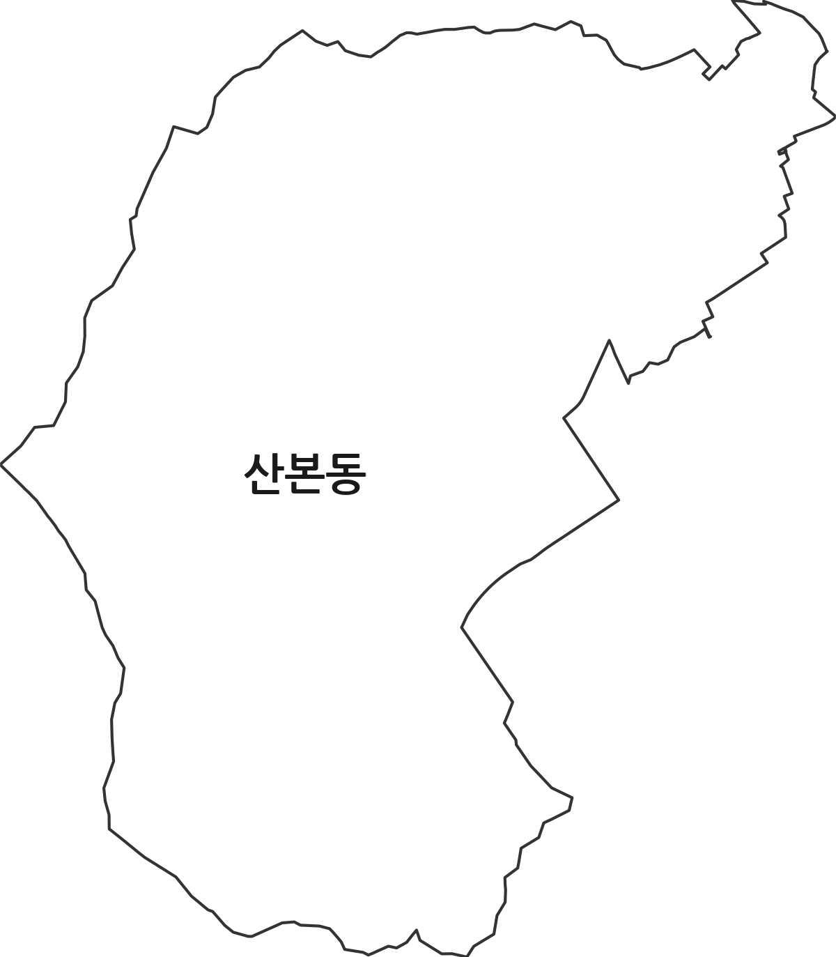 경기도 군포시 산본동 법정동 행정구역 경계 지도