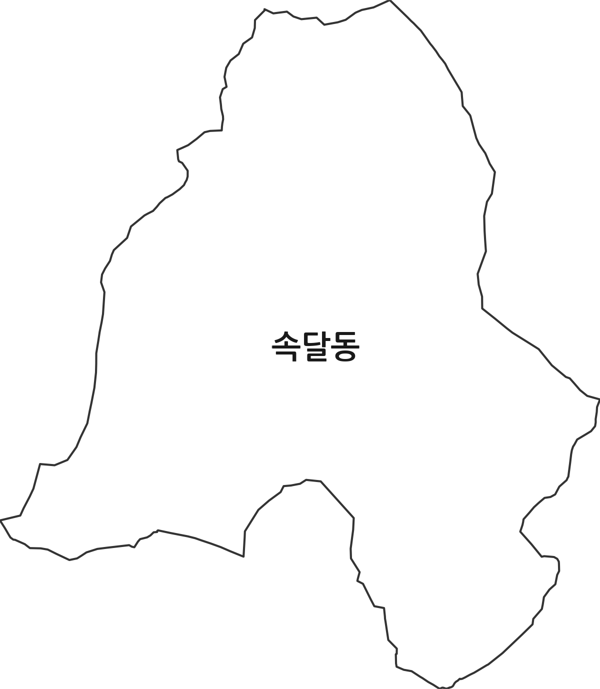 경기도 군포시 속달동 법정동 행정구역 경계 지도