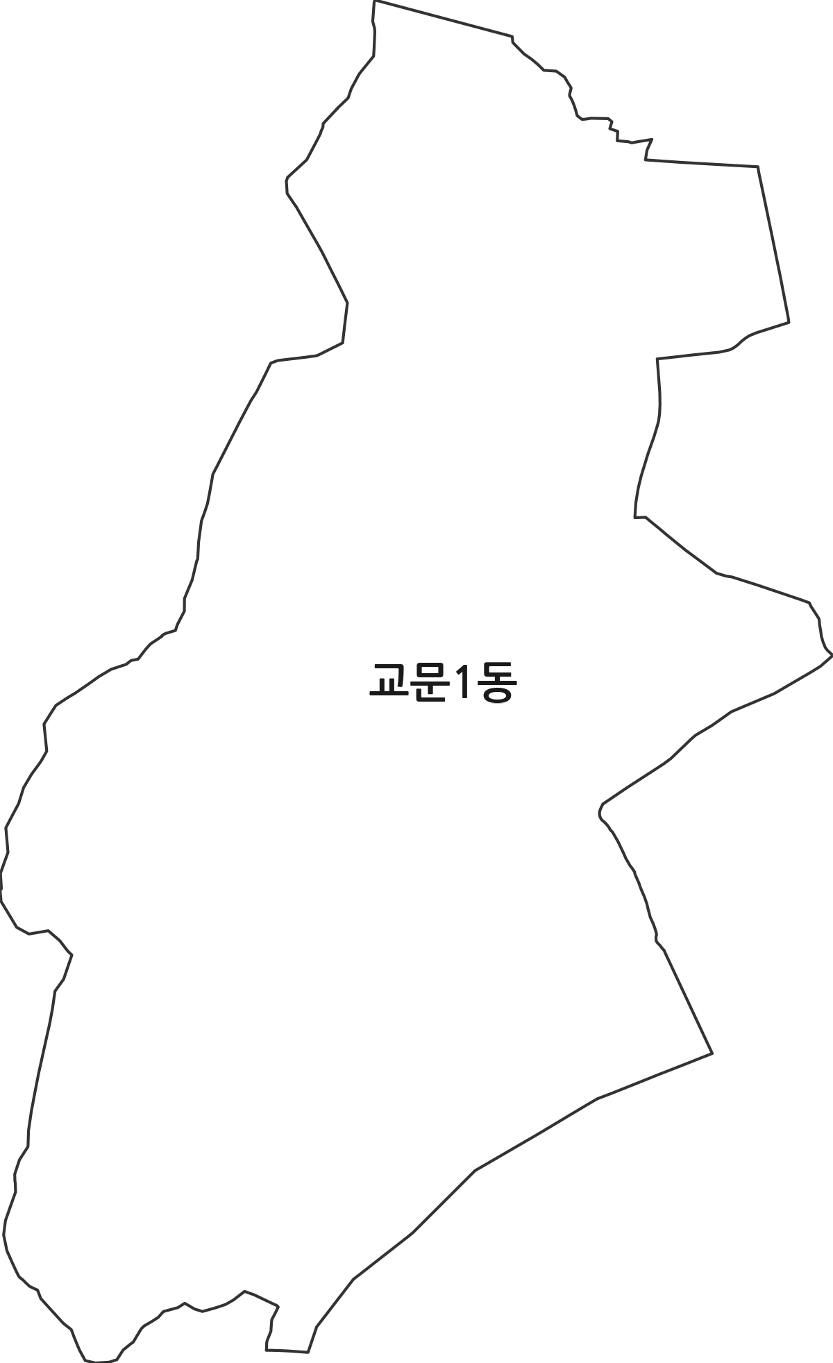 경기도 구리시 교문1동 행정동 행정구역 경계 지도
