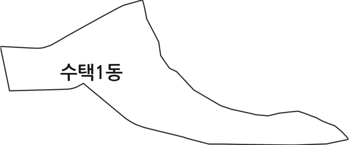 경기도 구리시 수택1동 행정동 행정구역 경계 지도