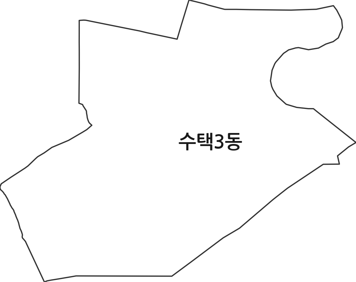 경기도 구리시 수택3동 행정동 행정구역 경계 지도