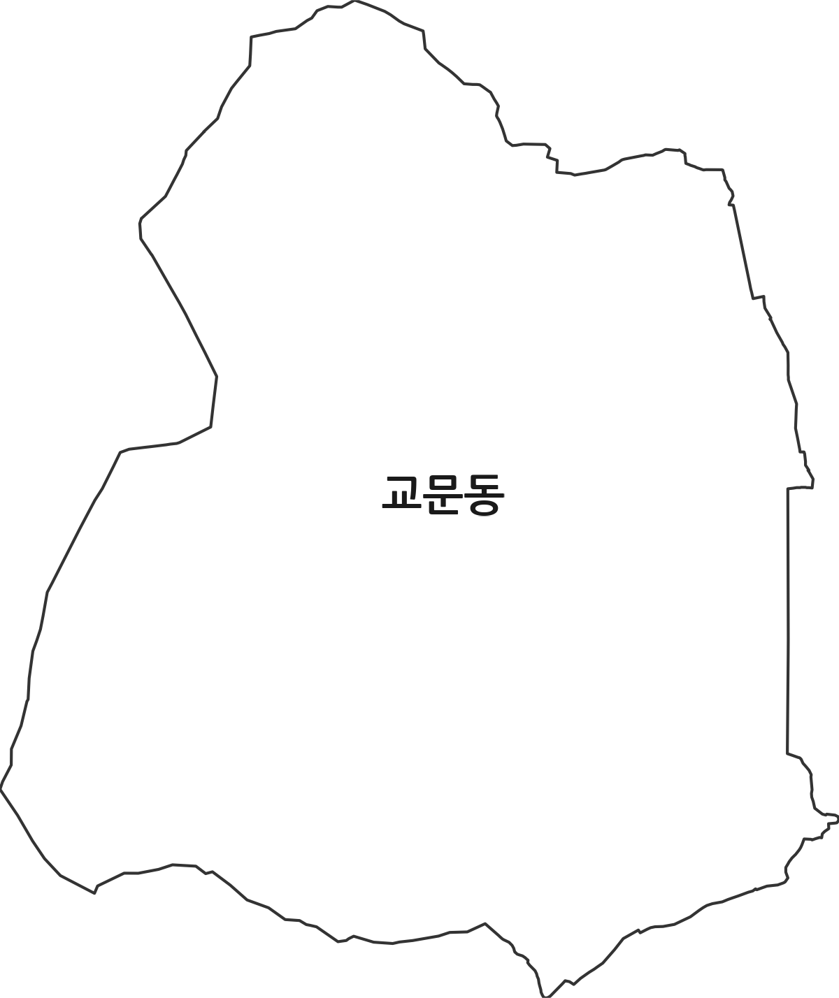 경기도 구리시 교문동 법정동 행정구역 경계 지도