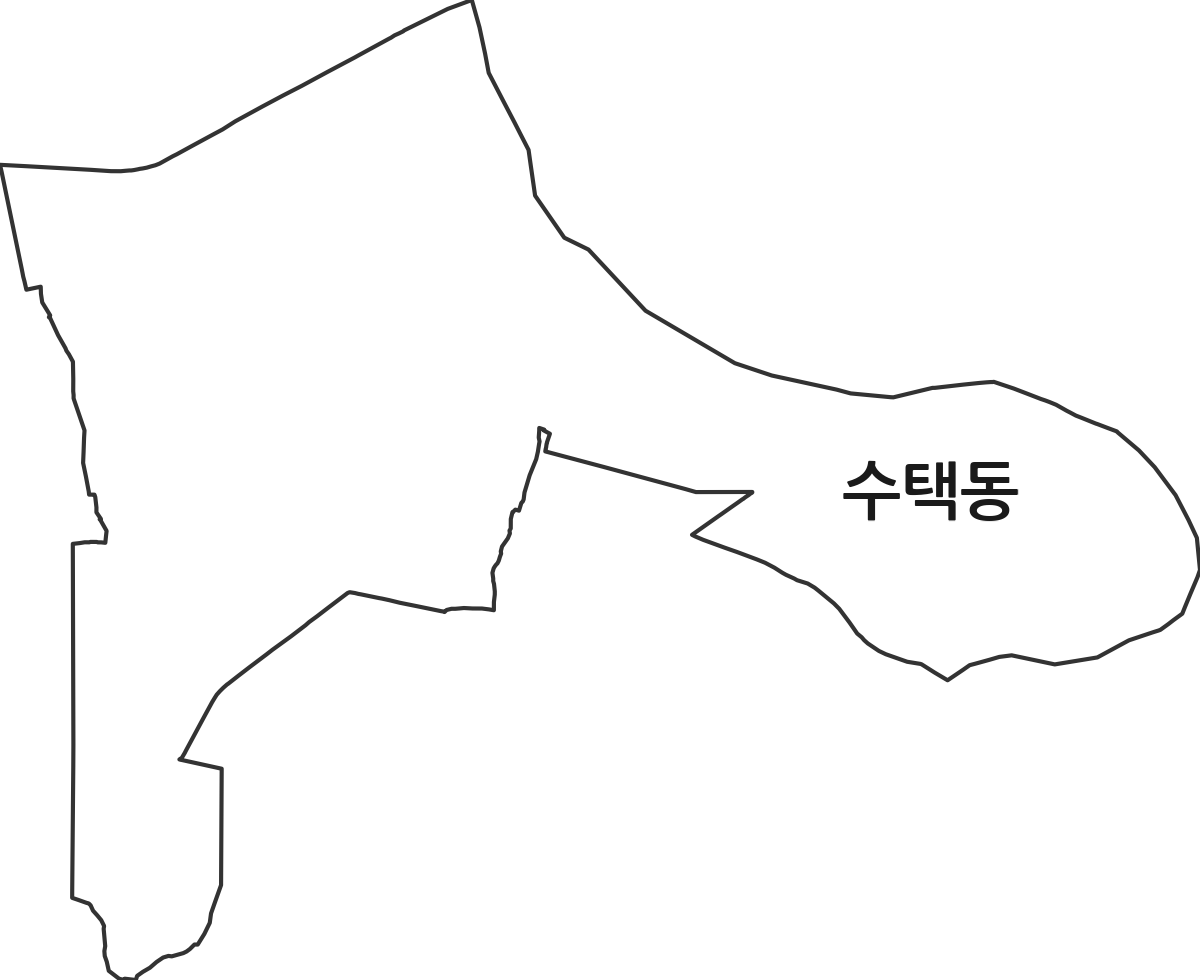 경기도 구리시 수택동 법정동 행정구역 경계 지도