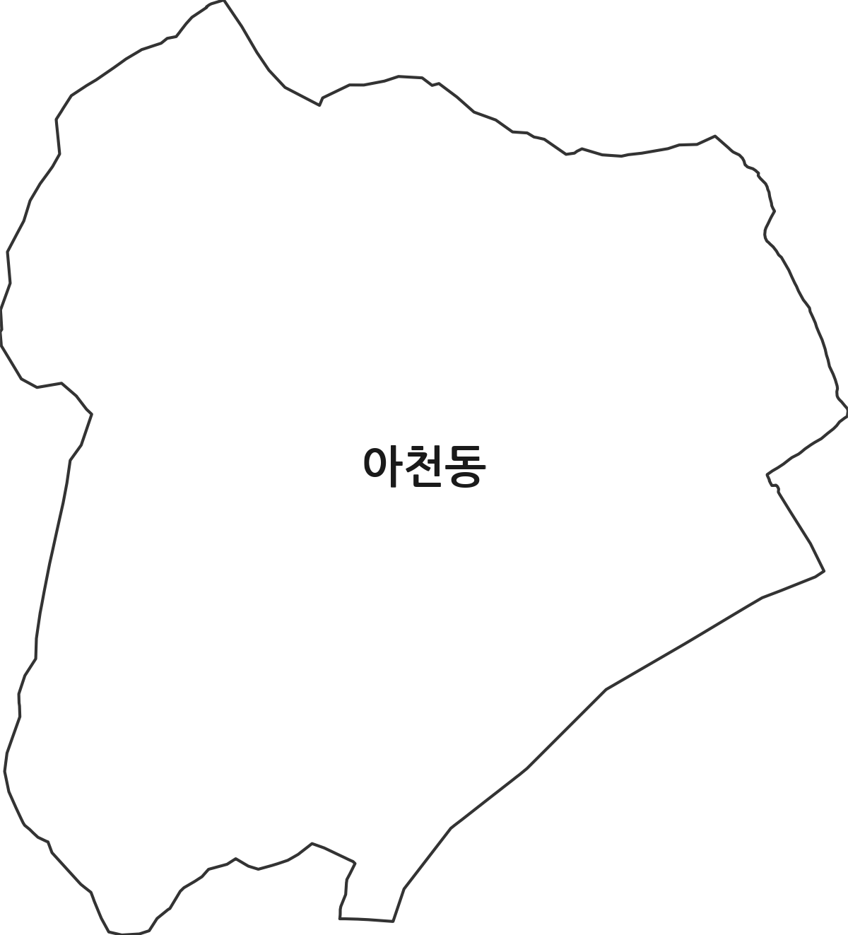 경기도 구리시 아천동 법정동 행정구역 경계 지도