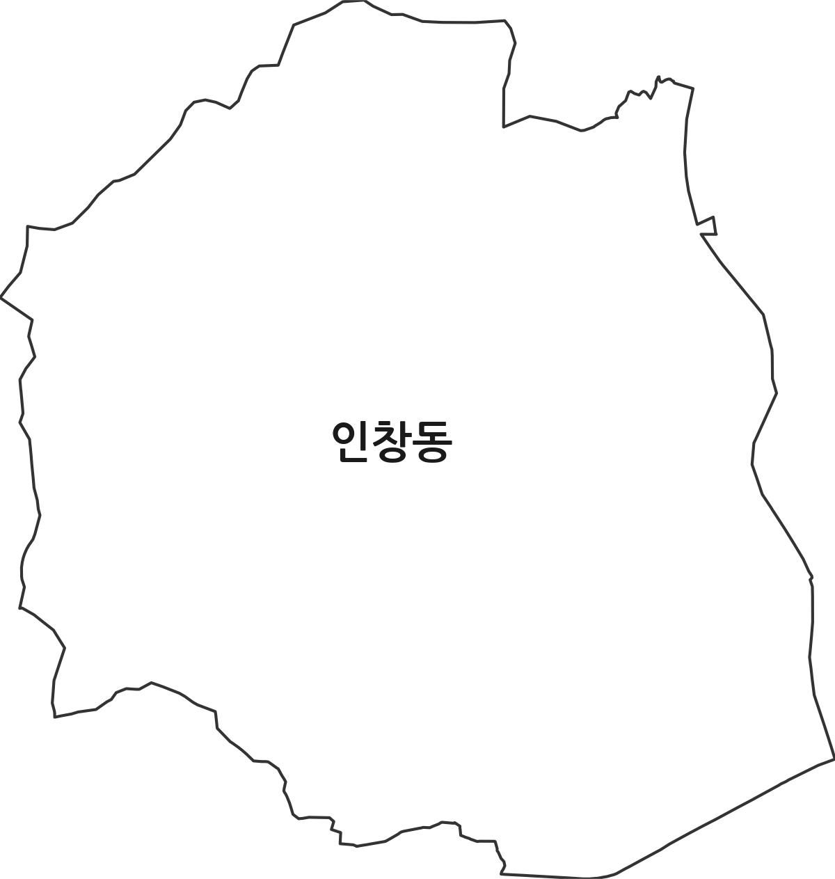 경기도 구리시 인창동 법정동 행정구역 경계 지도