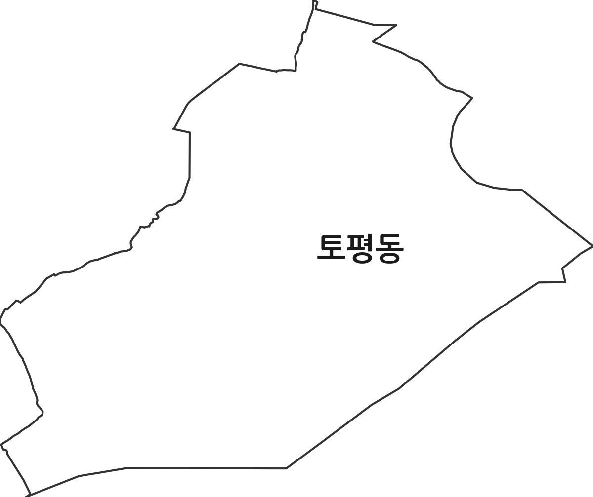 경기도 구리시 토평동 법정동 행정구역 경계 지도