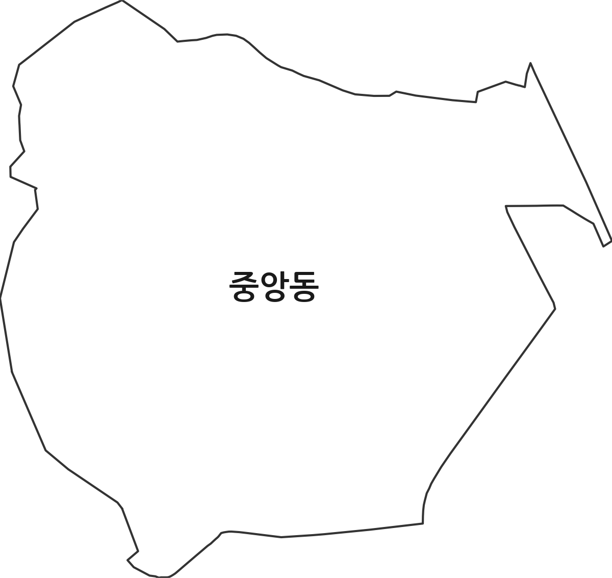 경기도 과천시 중앙동 행정동 행정구역 경계 지도