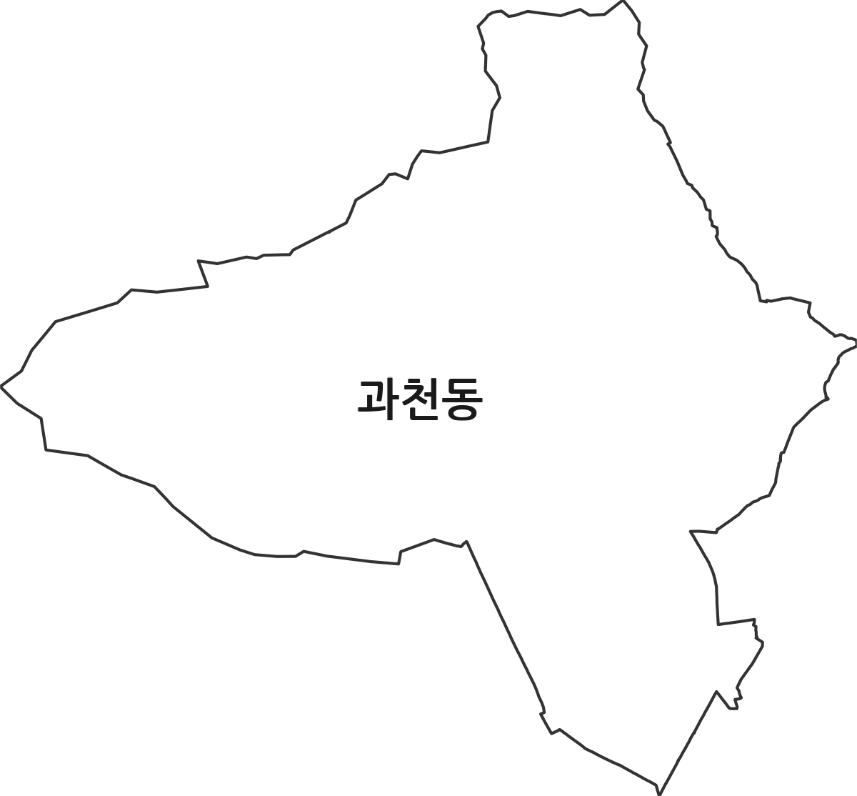 경기도 과천시 과천동 법정동 행정구역 경계 지도
