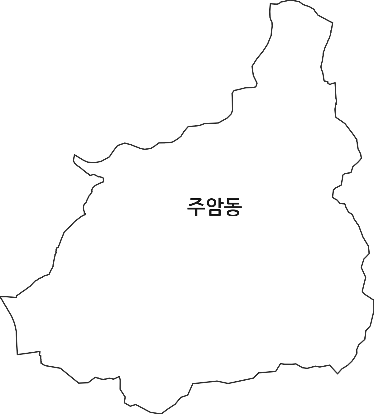 경기도 과천시 주암동 법정동 행정구역 경계 지도