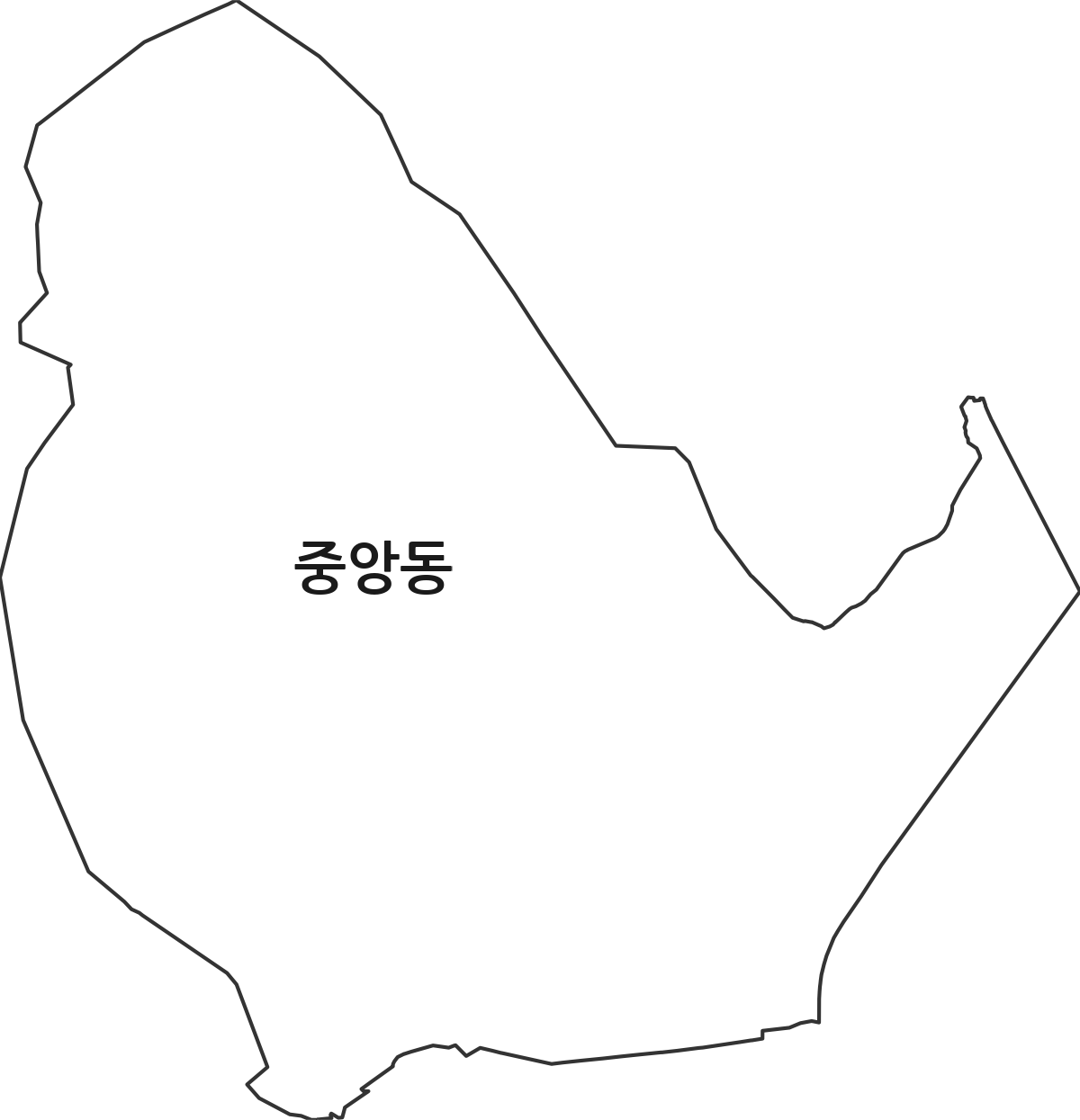 경기도 과천시 중앙동 법정동 행정구역 경계 지도