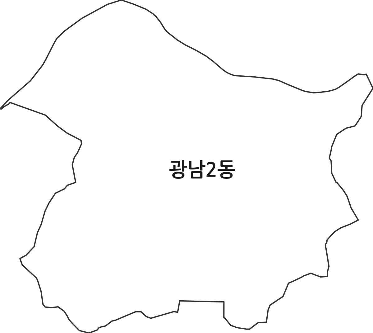 경기도 광주시 광남2동 행정동 행정구역 경계 지도