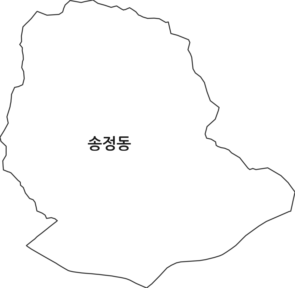 경기도 광주시 송정동 행정동 행정구역 경계 지도