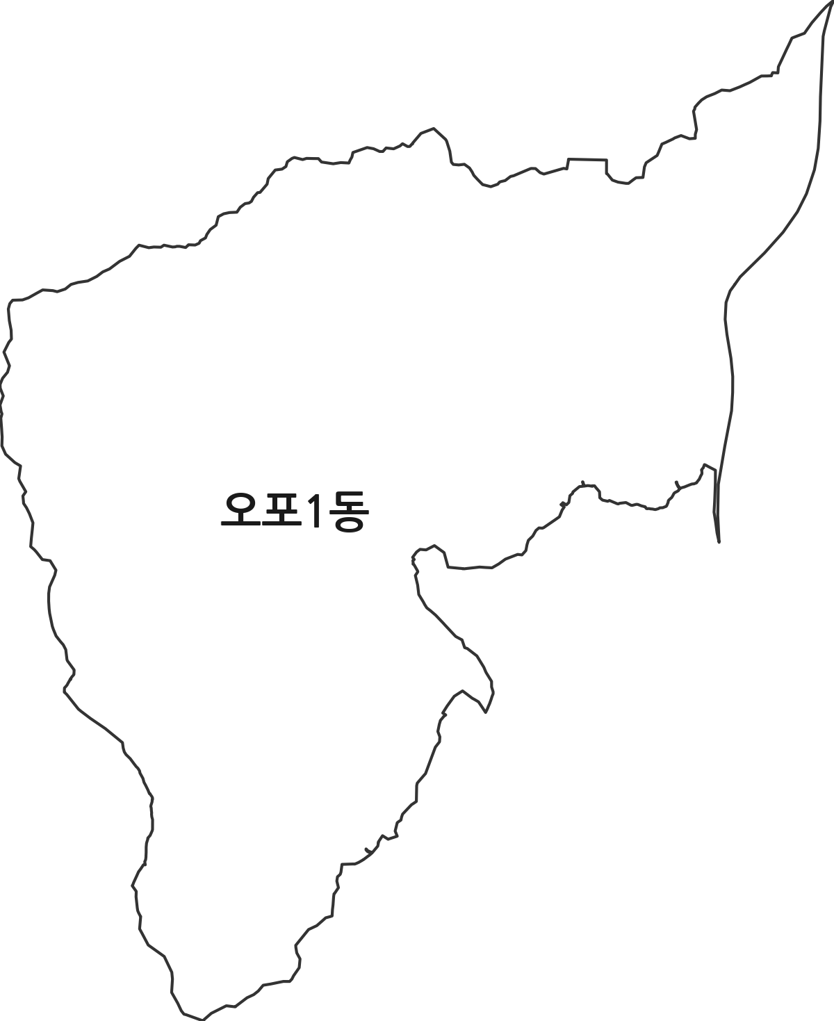 경기도 광주시 오포1동 행정동 행정구역 경계 지도