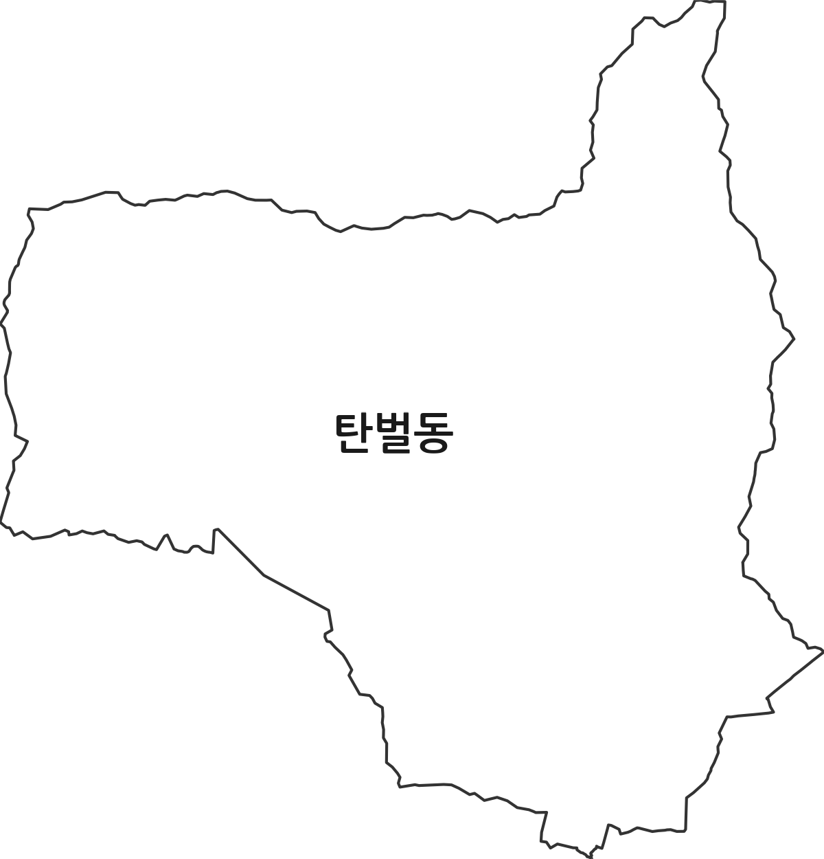 경기도 광주시 탄벌동 행정동 행정구역 경계 지도