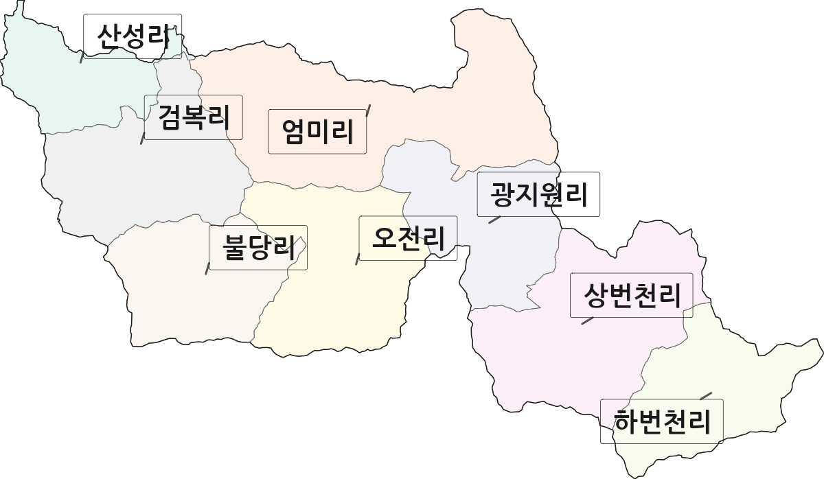 경기도 광주시 남한산성면 법정동 리 구분 행정구역 경계 지도