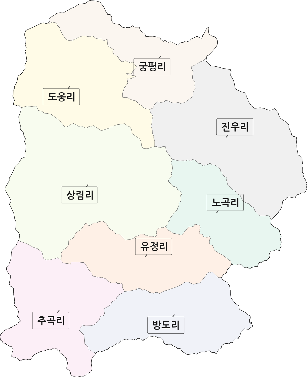 경기도 광주시 도척면 법정동 리 구분 행정구역 경계 지도