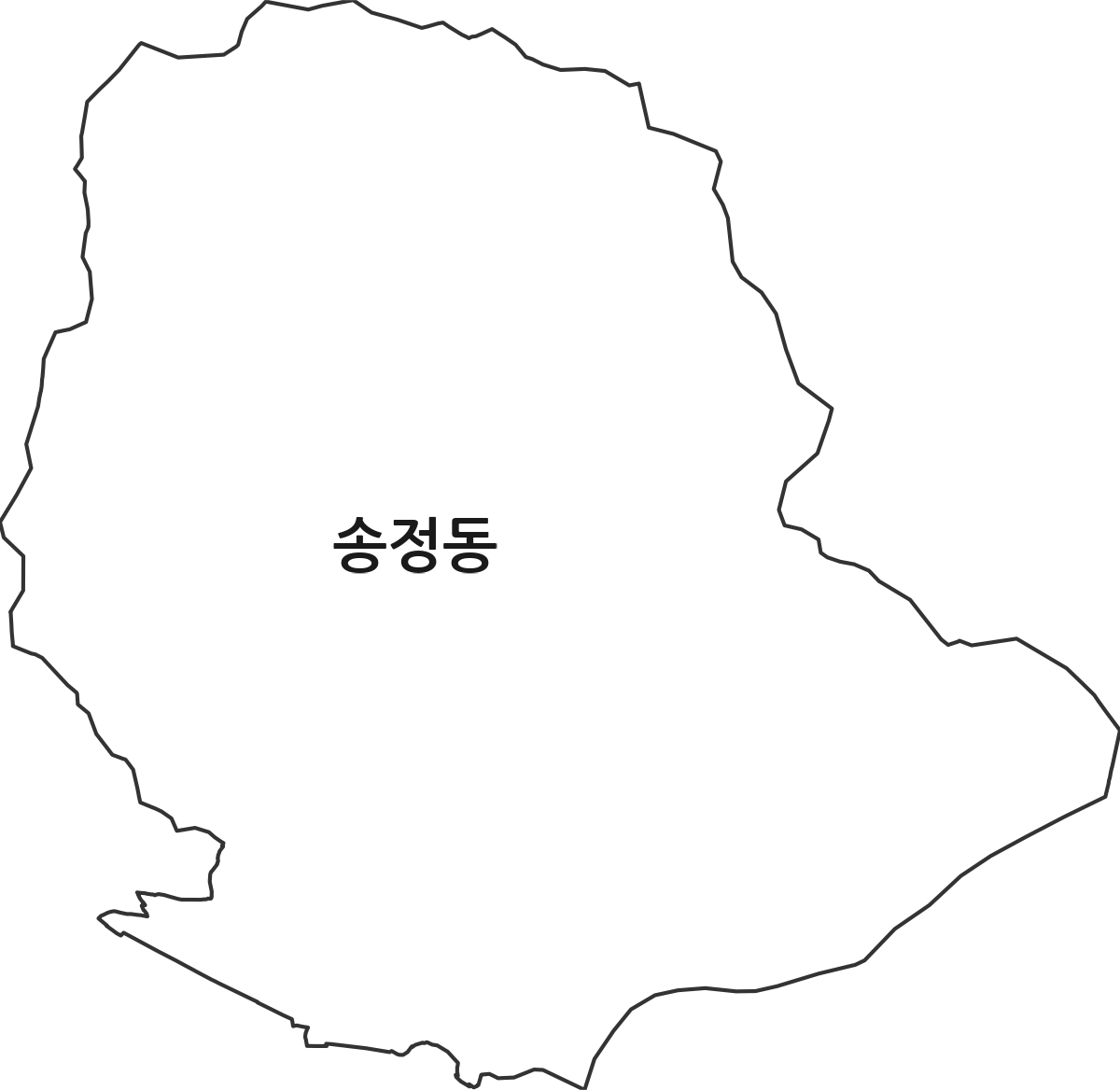 경기도 광주시 송정동 법정동 행정구역 경계 지도