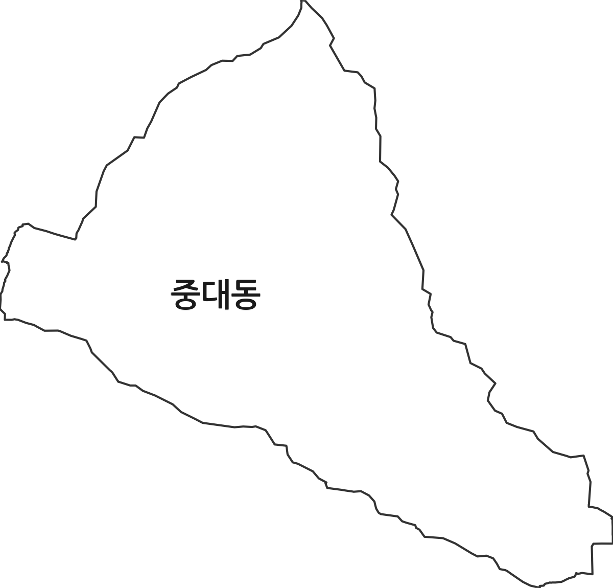 경기도 광주시 중대동 법정동 행정구역 경계 지도