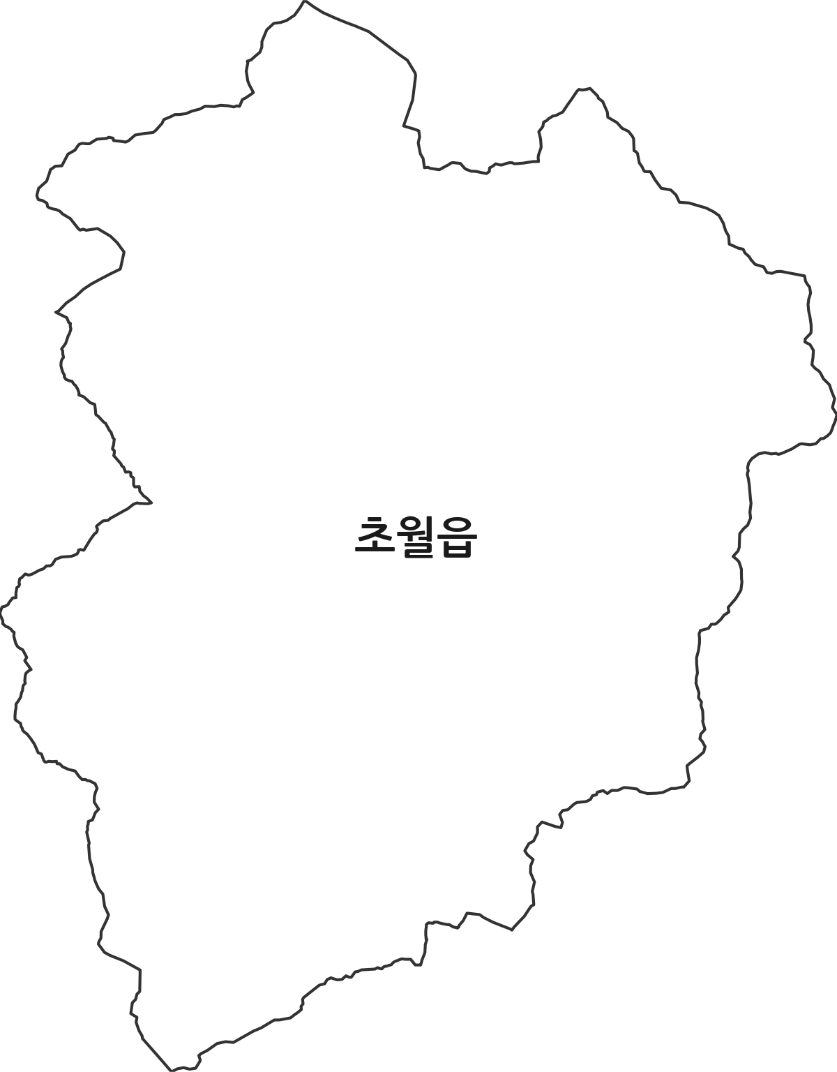 경기도 광주시 초월읍 법정동 행정구역 경계 지도