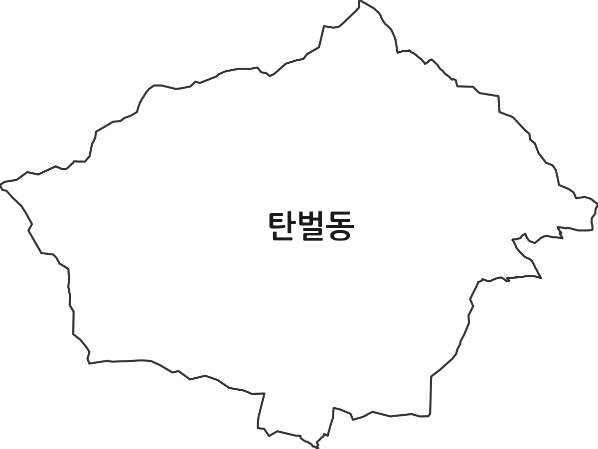 경기도 광주시 탄벌동 법정동 행정구역 경계 지도