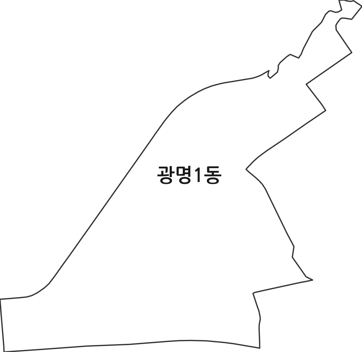 경기도 광명시 광명1동 행정동 행정구역 경계 지도