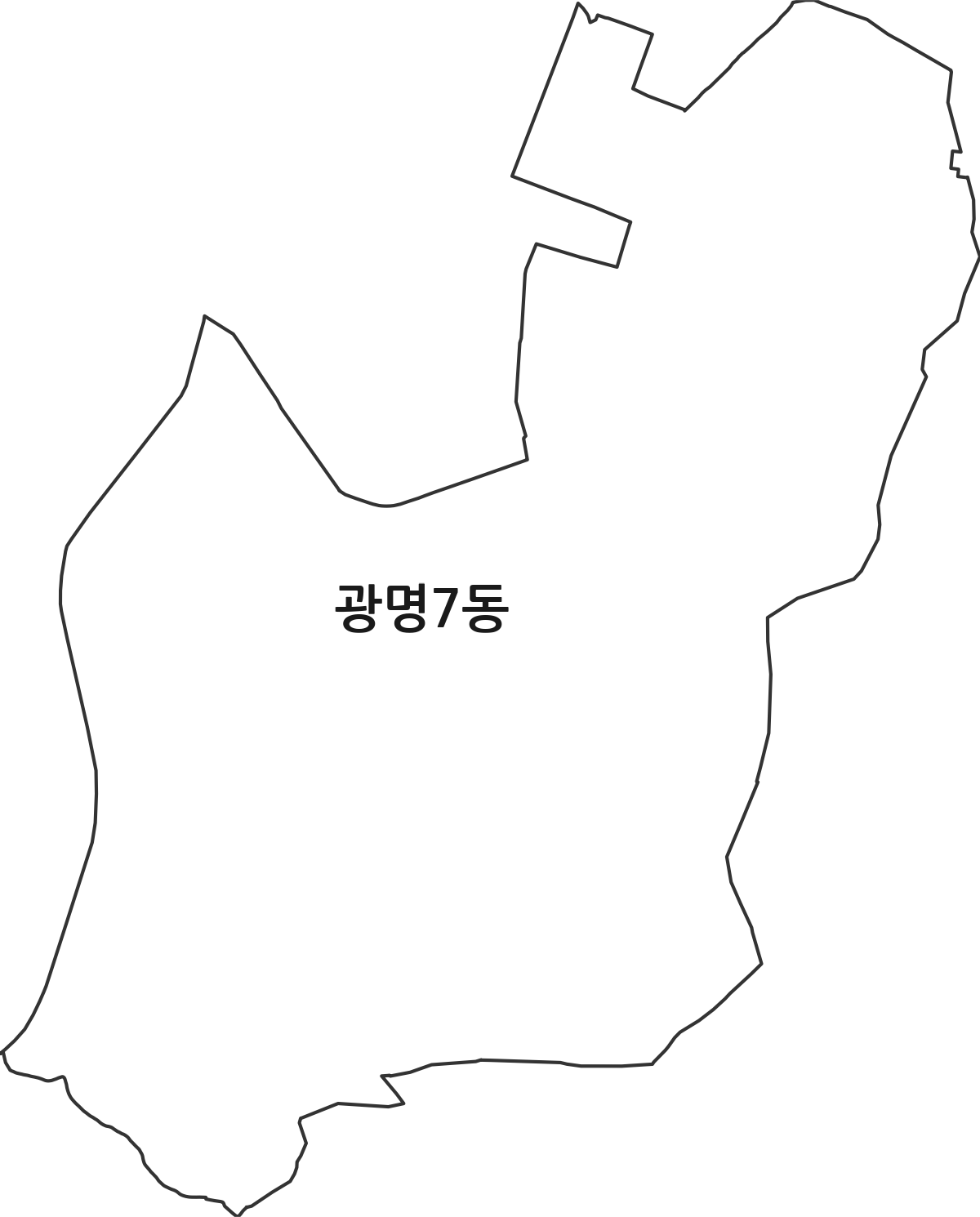 경기도 광명시 광명7동 행정동 행정구역 경계 지도