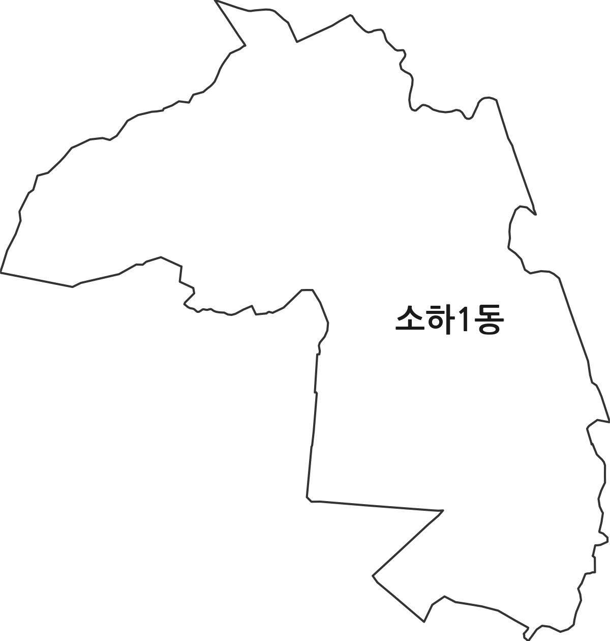 경기도 광명시 소하1동 행정동 행정구역 경계 지도
