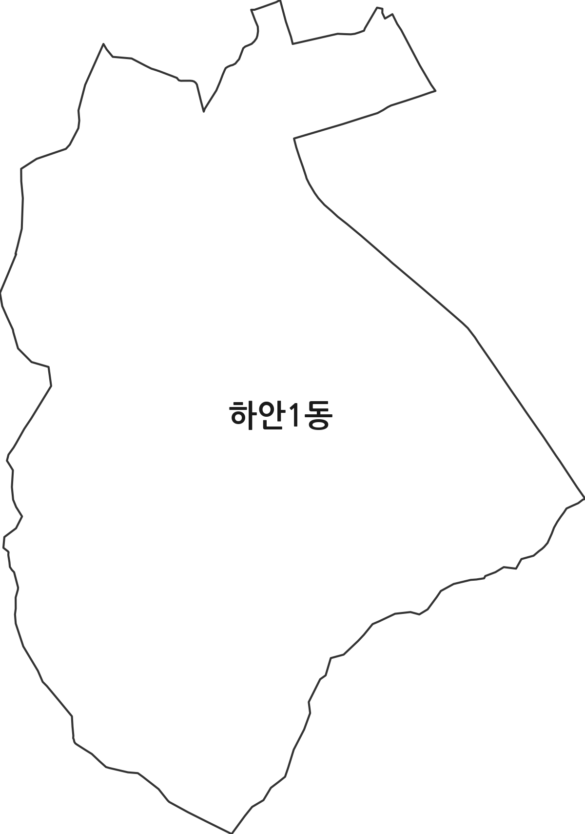 경기도 광명시 하안1동 행정동 행정구역 경계 지도
