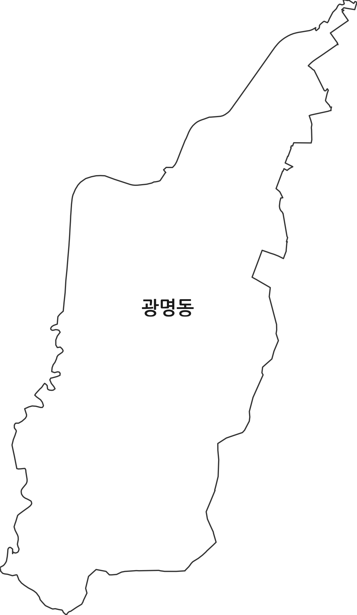 경기도 광명시 광명동 법정동 행정구역 경계 지도