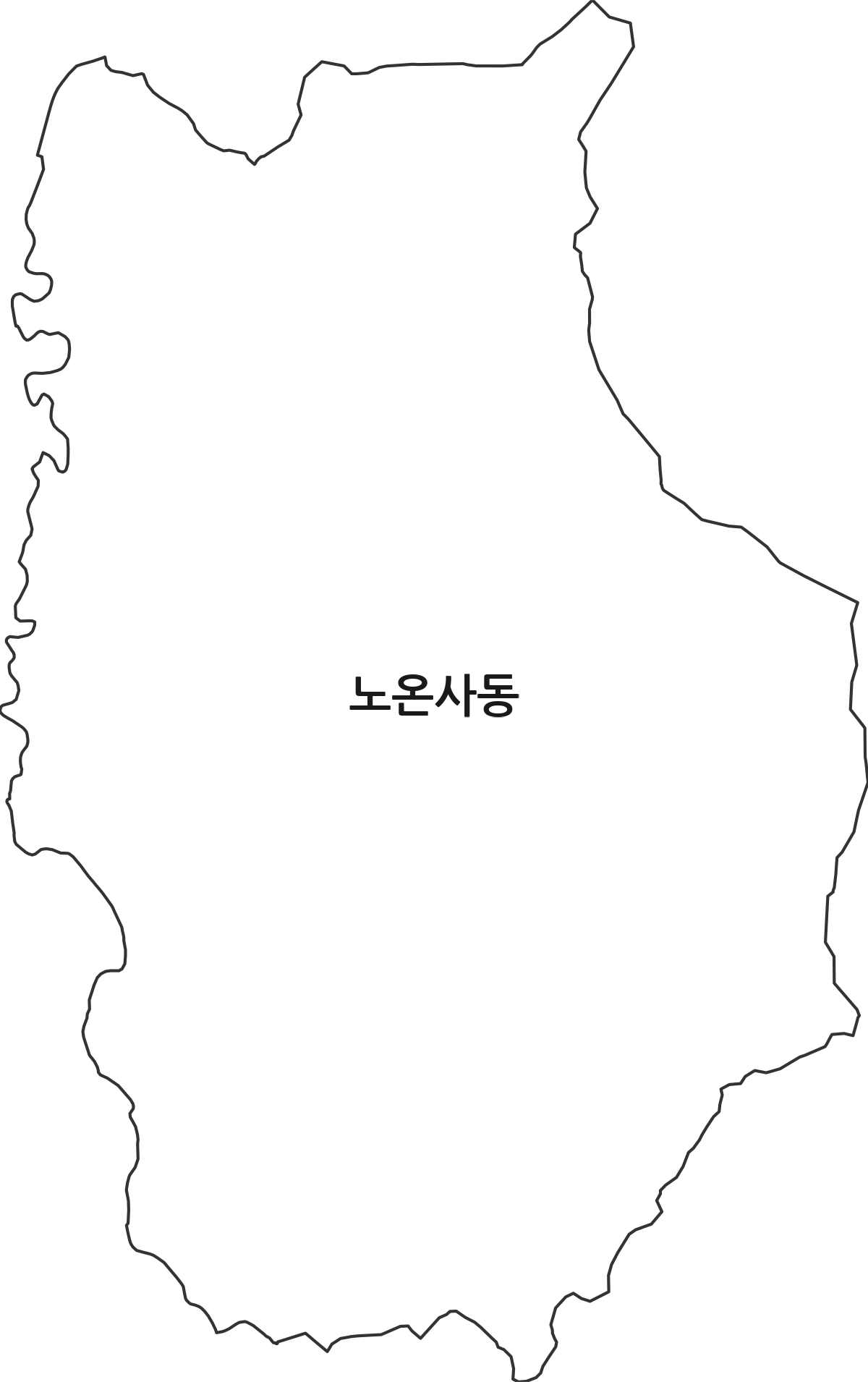 경기도 광명시 노온사동 법정동 행정구역 경계 지도