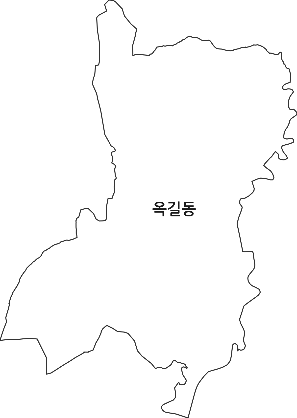 경기도 광명시 옥길동 법정동 행정구역 경계 지도