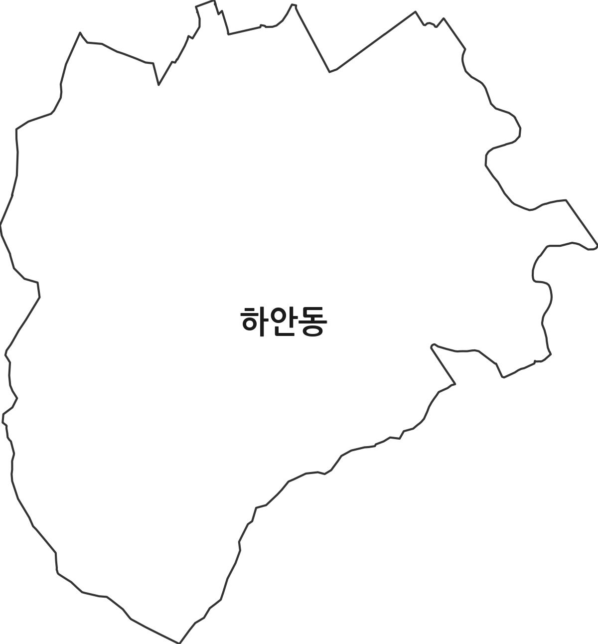 경기도 광명시 하안동 법정동 행정구역 경계 지도
