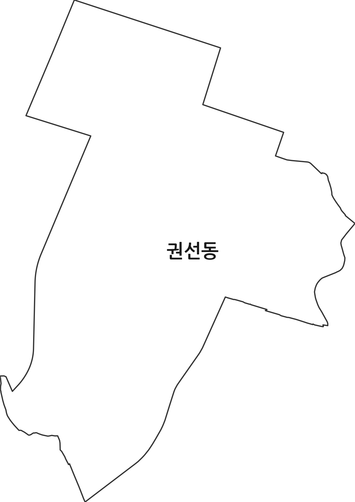 경기도 수원시 권선구 권선동 법정동 행정구역 경계 지도