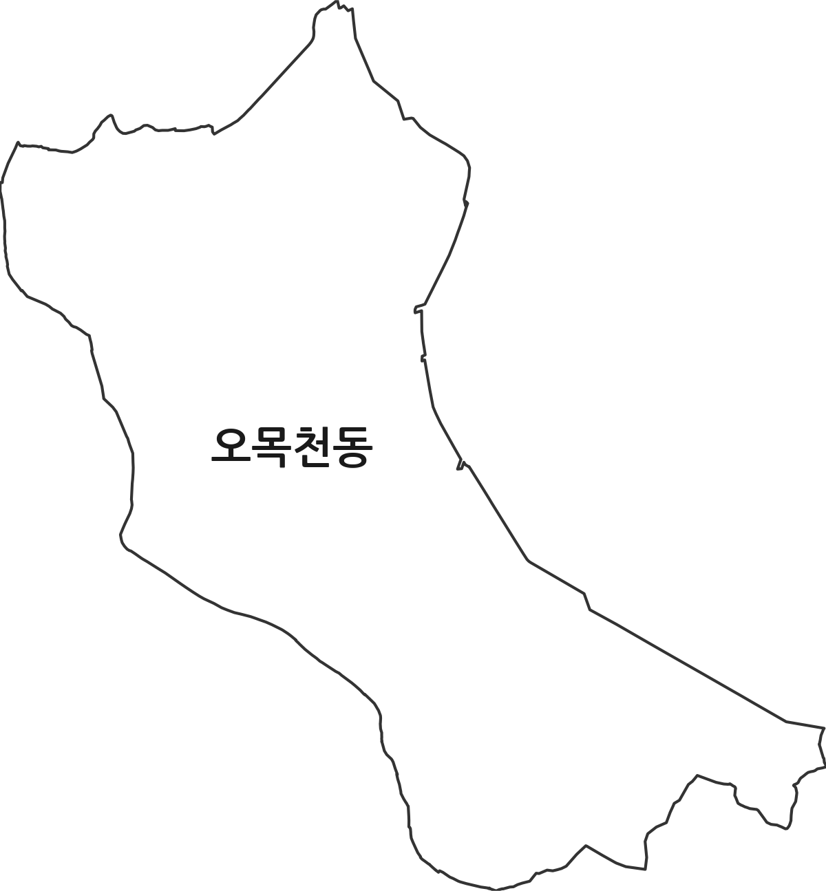 경기도 수원시 권선구 오목천동 법정동 행정구역 경계 지도