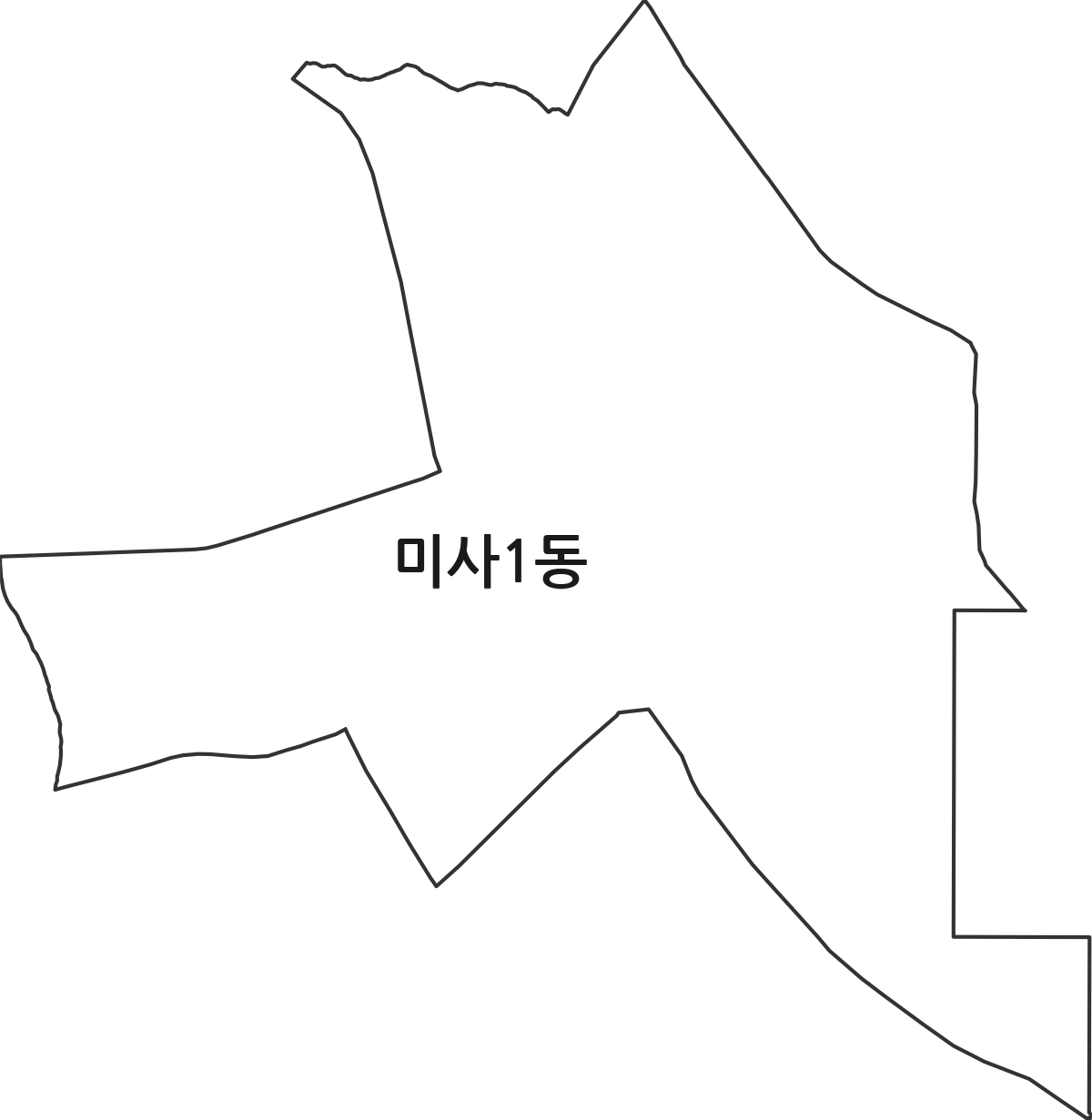 경기도 하남시 미사1동 행정동 행정구역 경계 지도