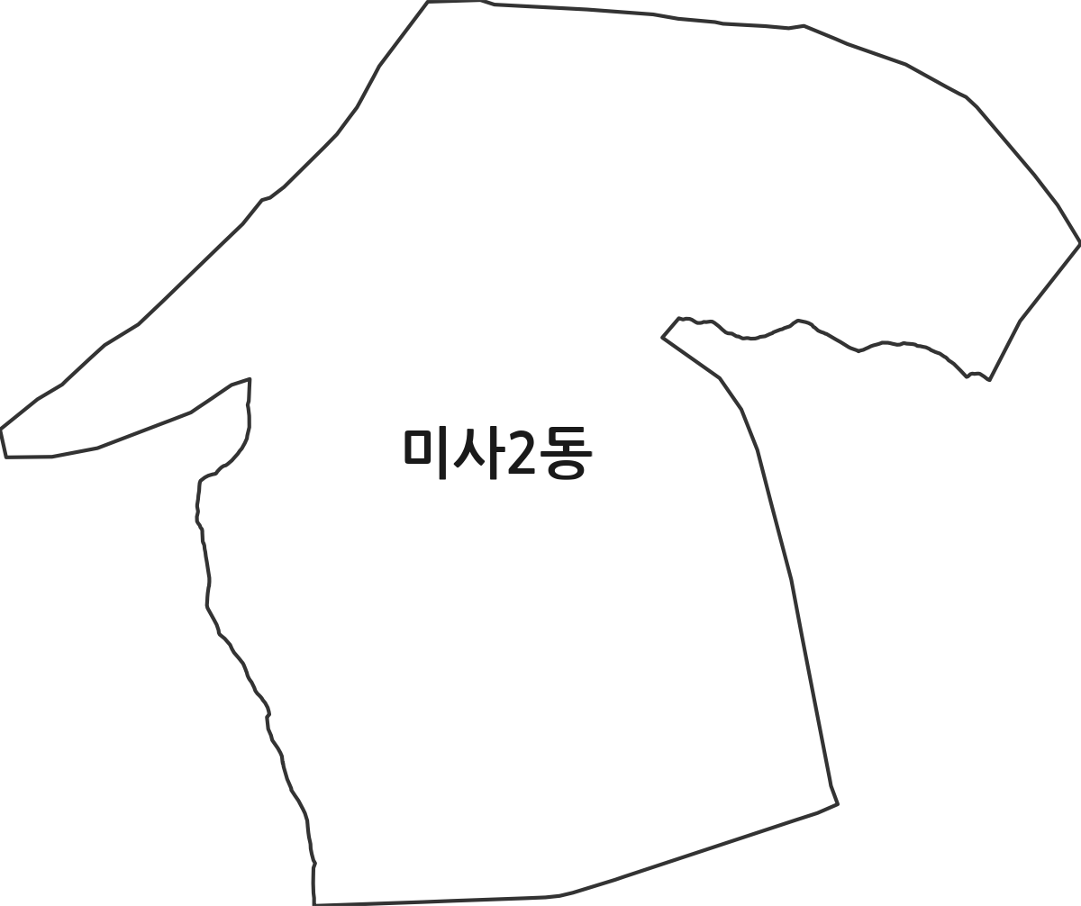 경기도 하남시 미사2동 행정동 행정구역 경계 지도