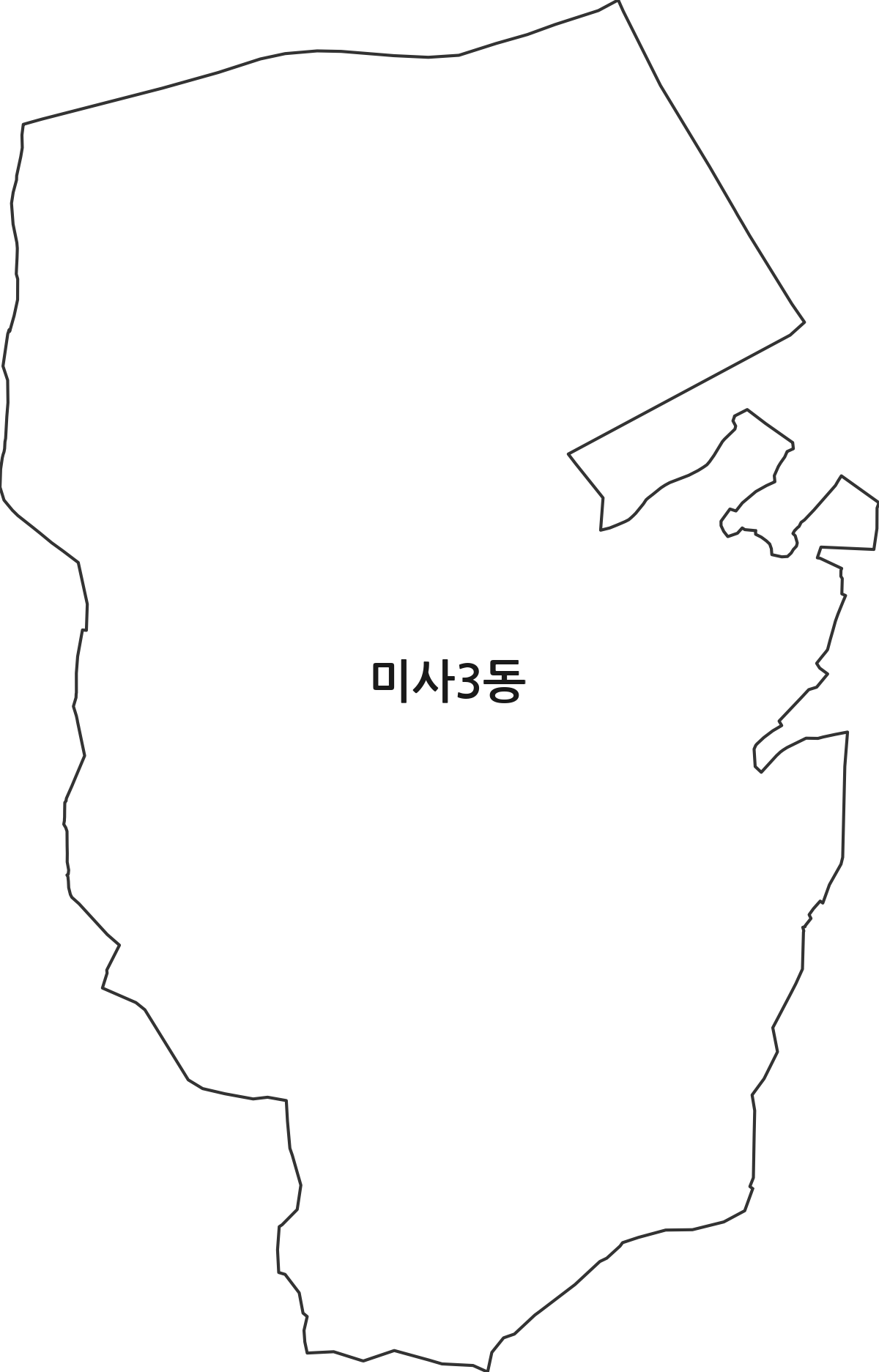 경기도 하남시 미사3동 행정동 행정구역 경계 지도